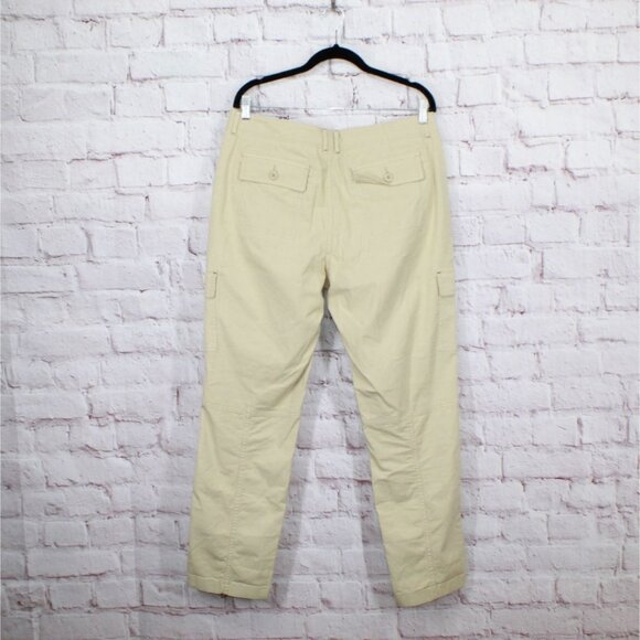 LL Bean Stretch Canvas Cargo Pants Mid Rise Straight Leg Boulder Size 12 - Picture 6 of 11